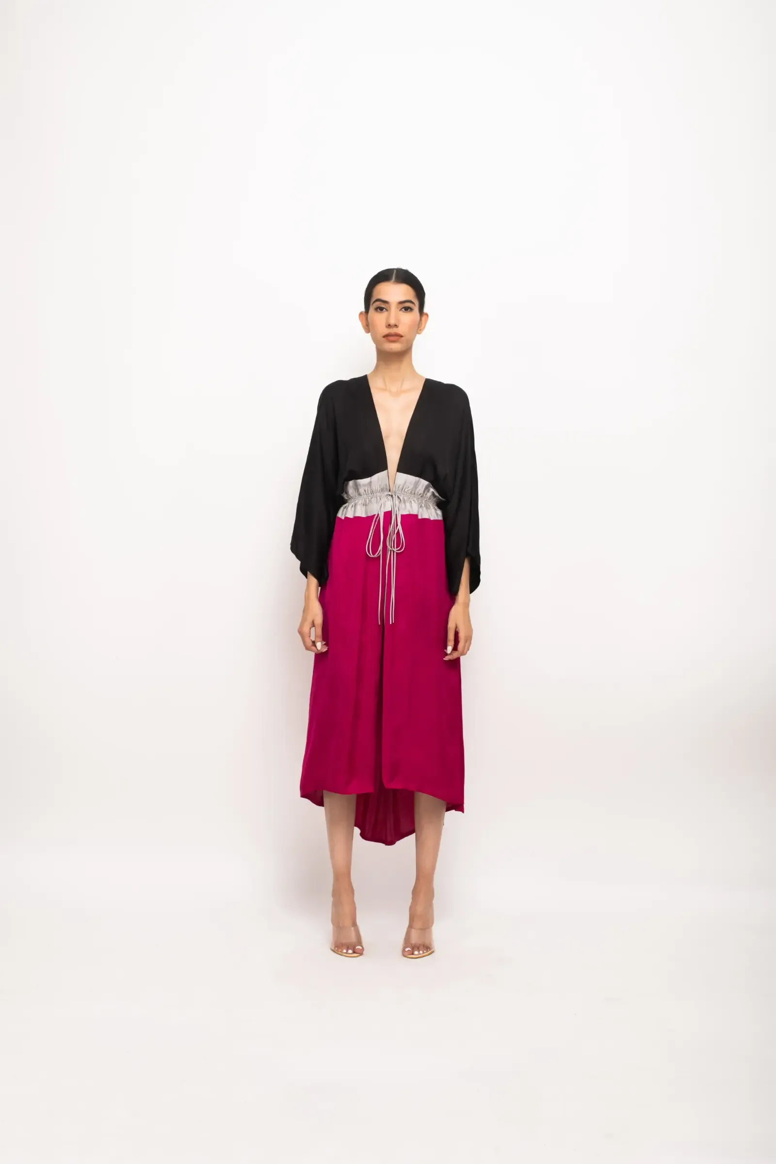 Black-Grey-Wine High Low Cape