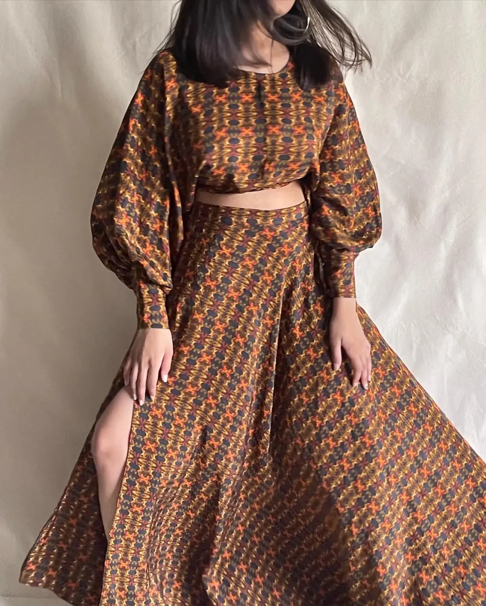 Multicolour Top with skirt