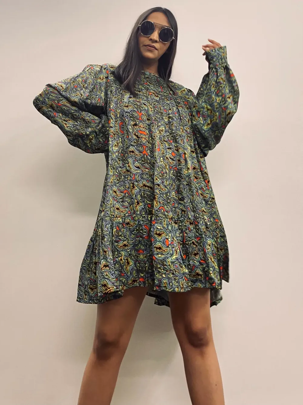 Multicolour Short flowy dress