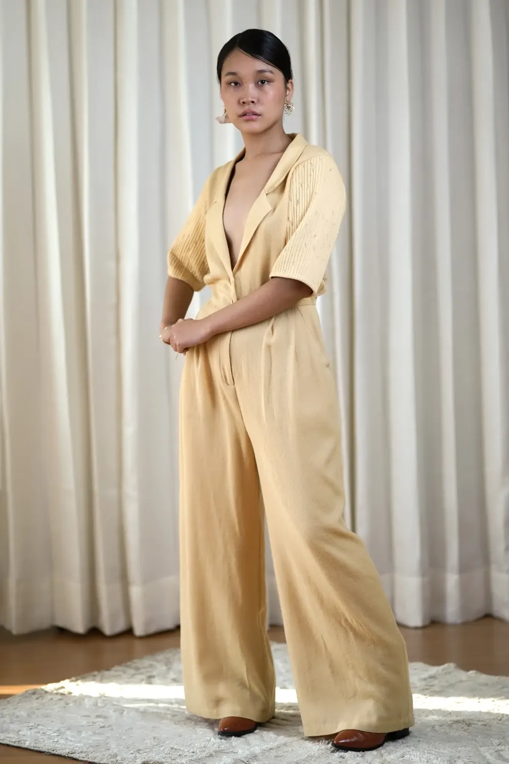 printed woollen jumpsuit