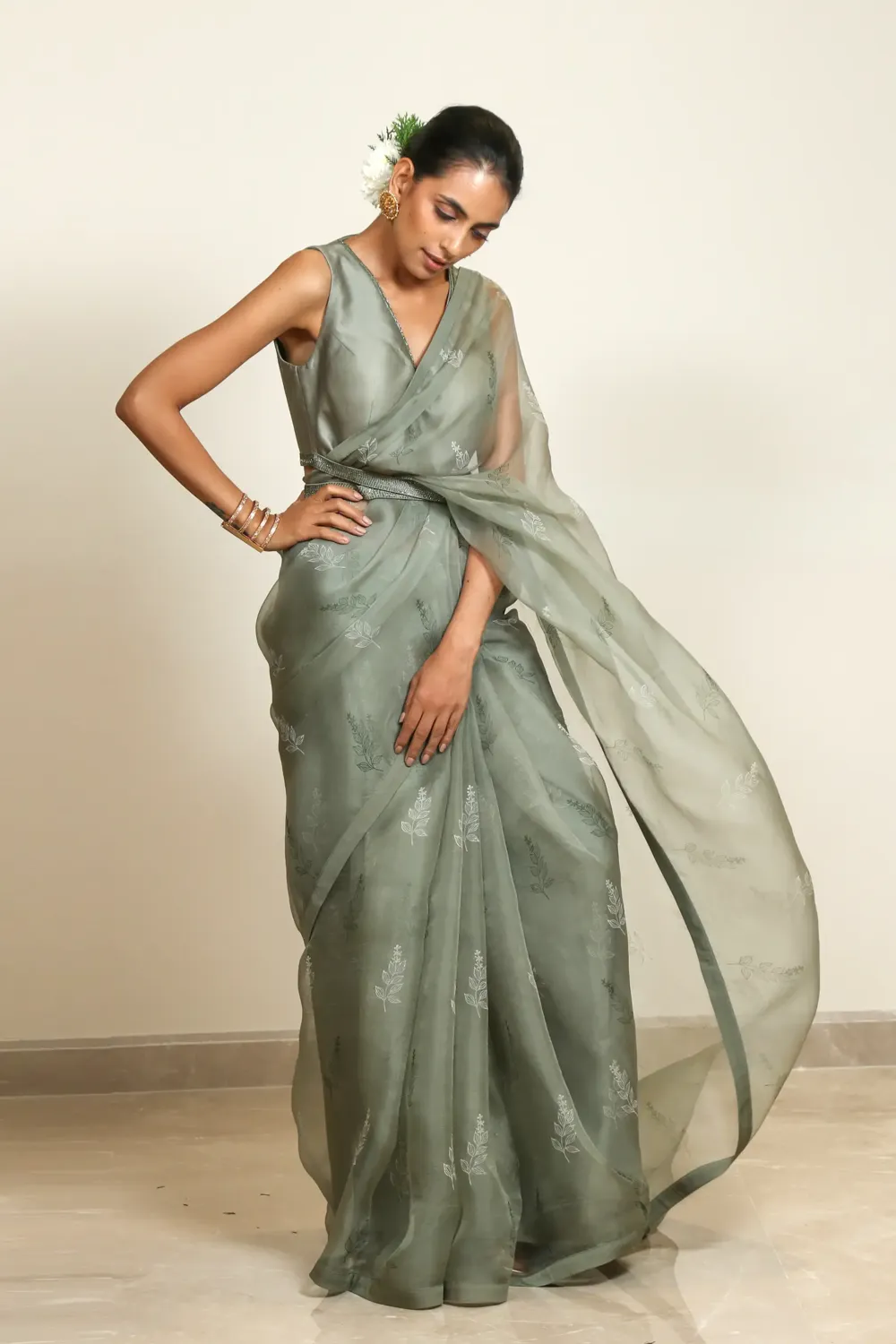 Understated Elegance organza sari