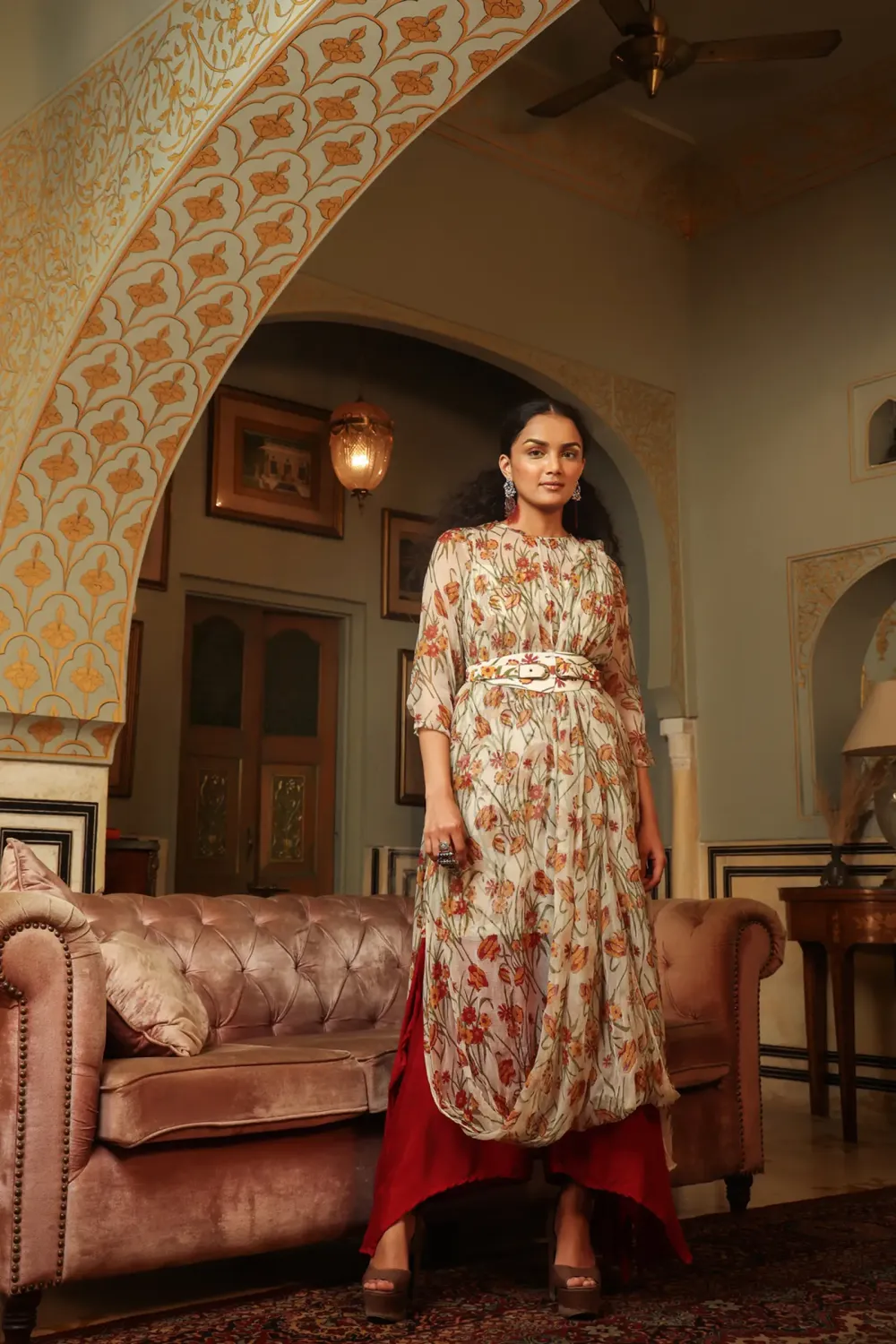Dilruba exaggerated  draped  kurta set