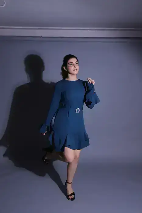 Teal Ruffle Dress